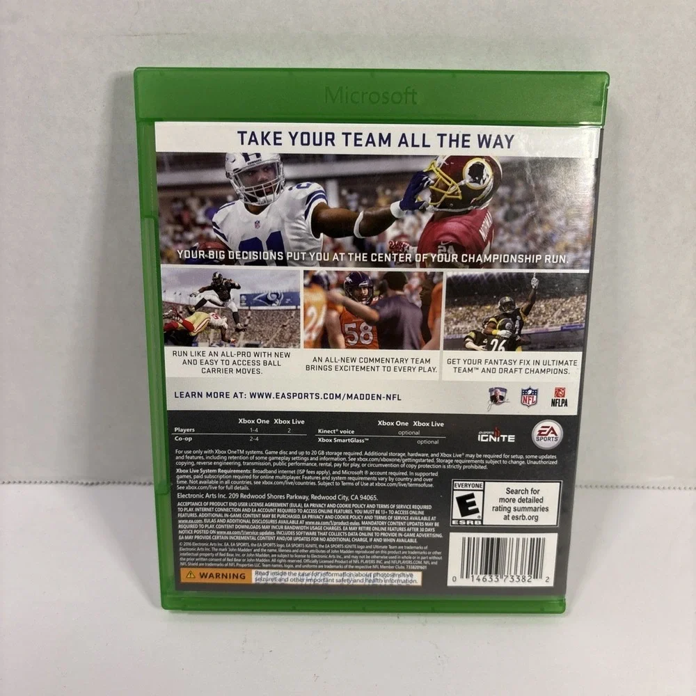 Madden NFL 17 Xbox One EA Sports Football Game Rob Gronkowski Cover CIB